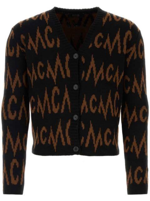 intarsia-knit logo cardigan by MCM