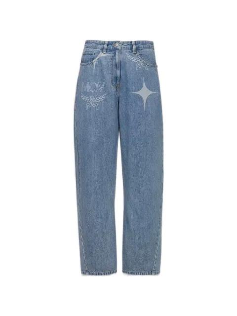 logo-print straight-leg jeans by MCM