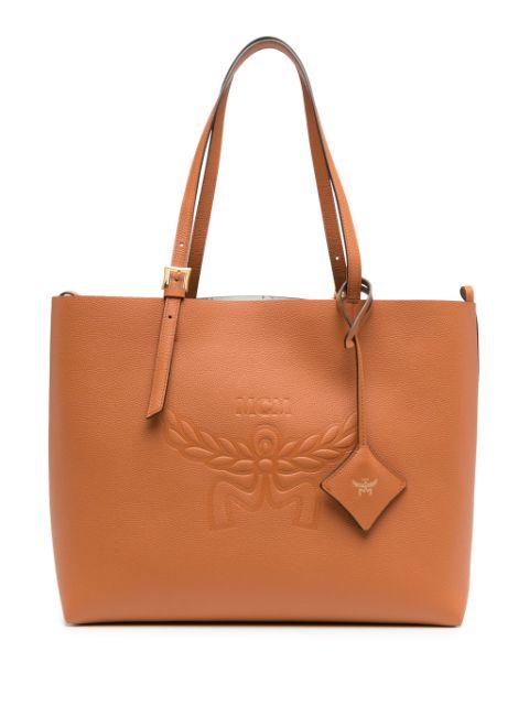 medium Himmel logo-embossed leather bag by MCM