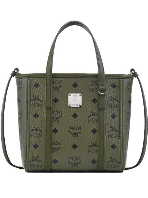 mini Toni visetos-monogram top-zip tote bag by MCM