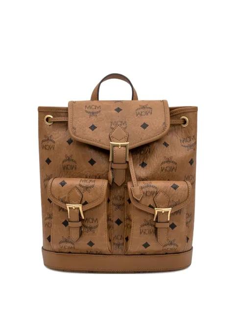 monogram buckle backpack by MCM