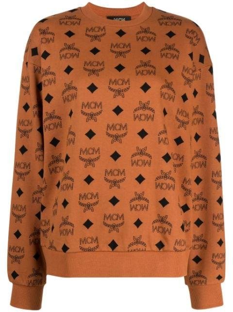 monogram-print cotton sweatshirt by MCM