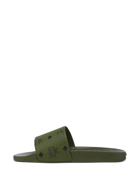 monogram-print slides by MCM