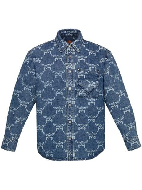 patterned denim shirt by MCM