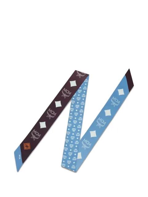 reversible monogram-print silk scarf by MCM