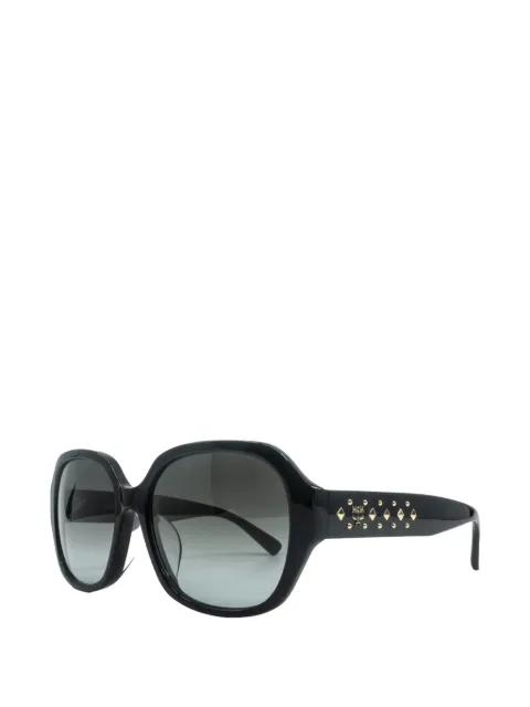 stud-embellished geometric-frame sunglasses by MCM