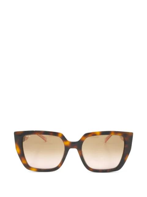 tortoiseshell-effect geometric-frame sunglasses by MCM
