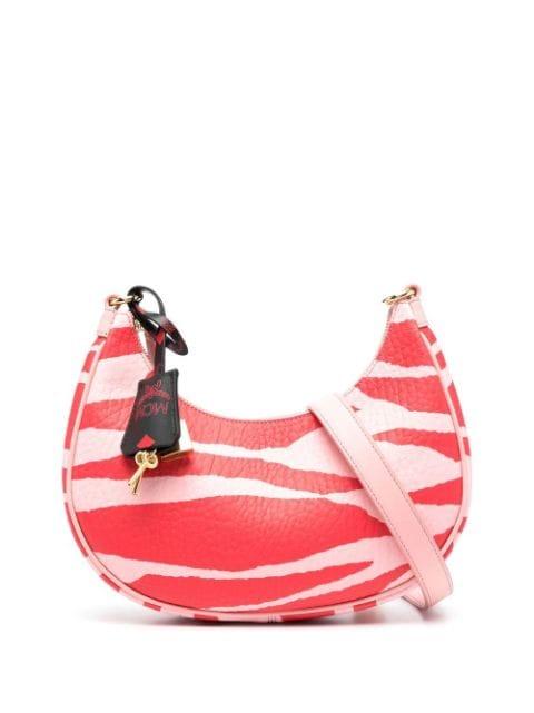 zebra-print leather shoulder bag by MCM