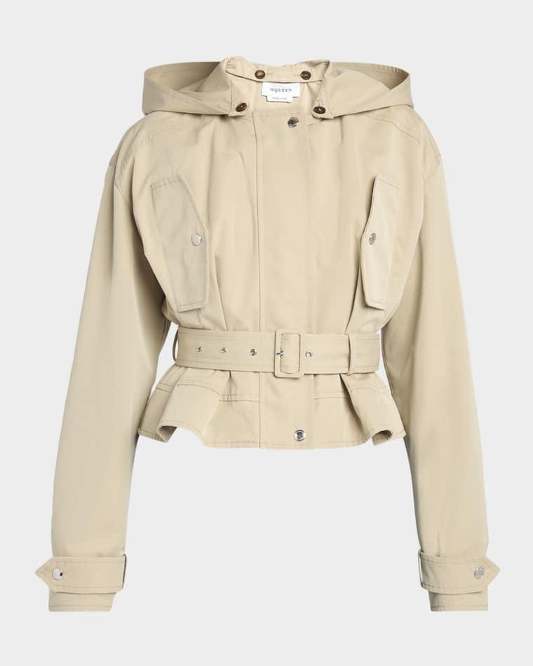 Belted Windbreaker Jacket With Detachable Hood by MCQUEEN