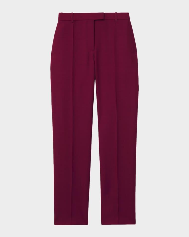 Certified Wool Mohair Slim-Leg Ankle Trousers by MCQUEEN