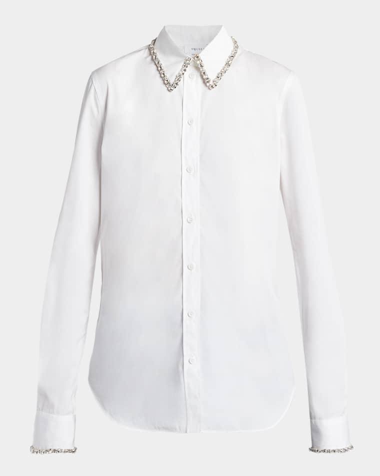 Crystal Collar Slim Button-Down Shirt by MCQUEEN