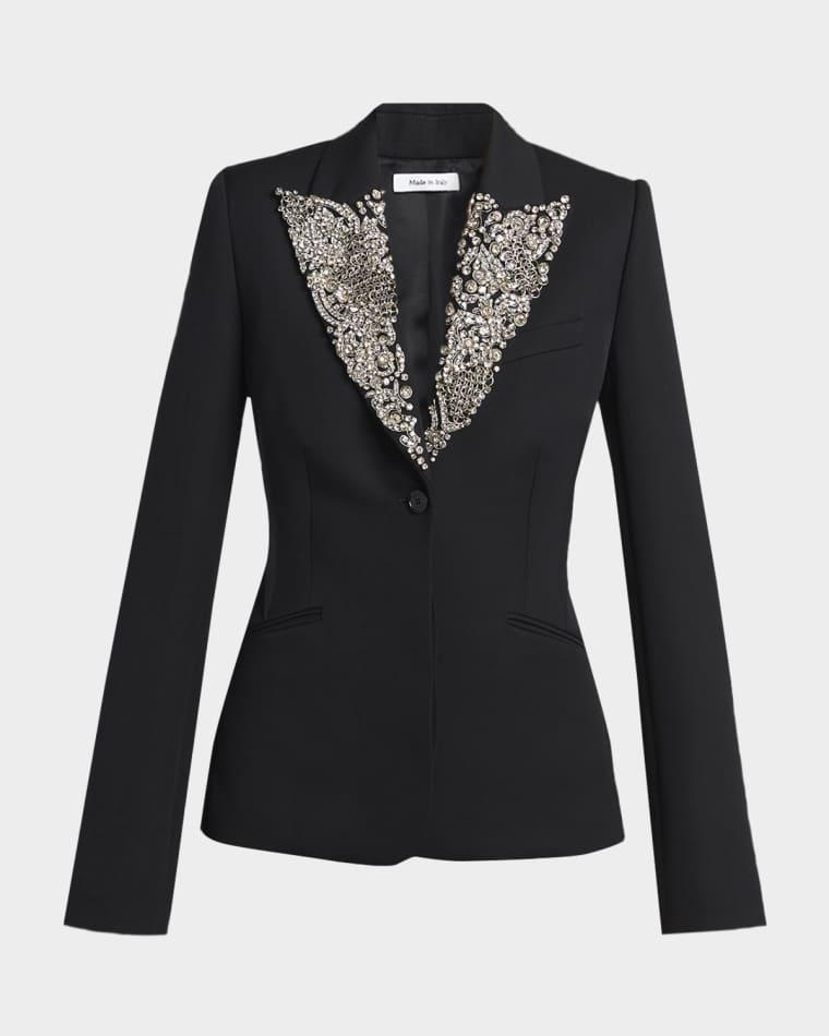 Crystal Lapel Single-Breasted Waisted Jacket by MCQUEEN