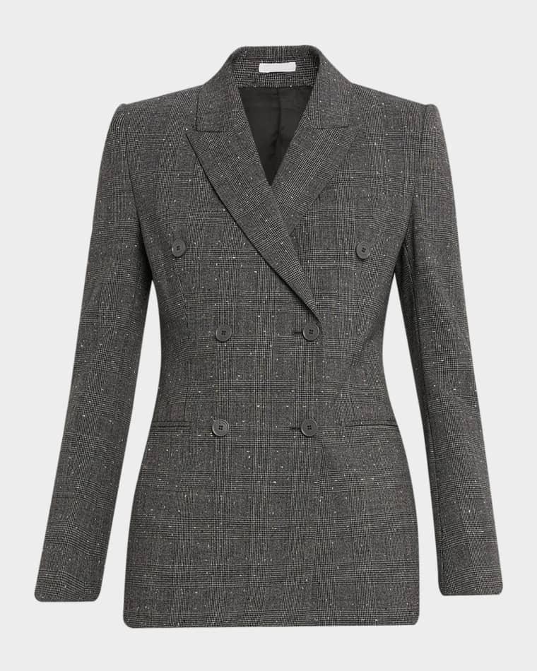 Double-Breasted Check Wool Tailored Jacket by MCQUEEN