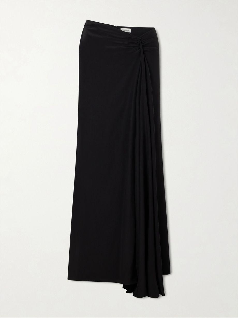 Draped silk maxi skirt by MCQUEEN