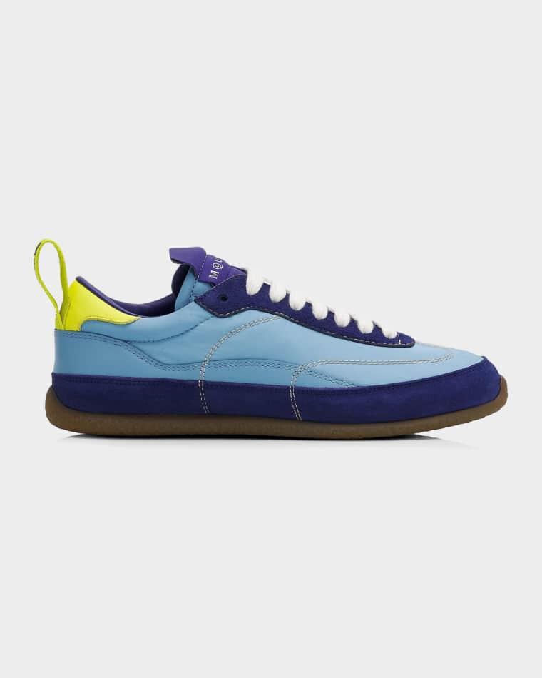 EC1 Mixed Leather and Nylon Low-Top Trainers by MCQUEEN