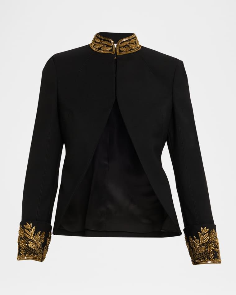 Embroidered Wool Stretch Gabardine Jacket by MCQUEEN