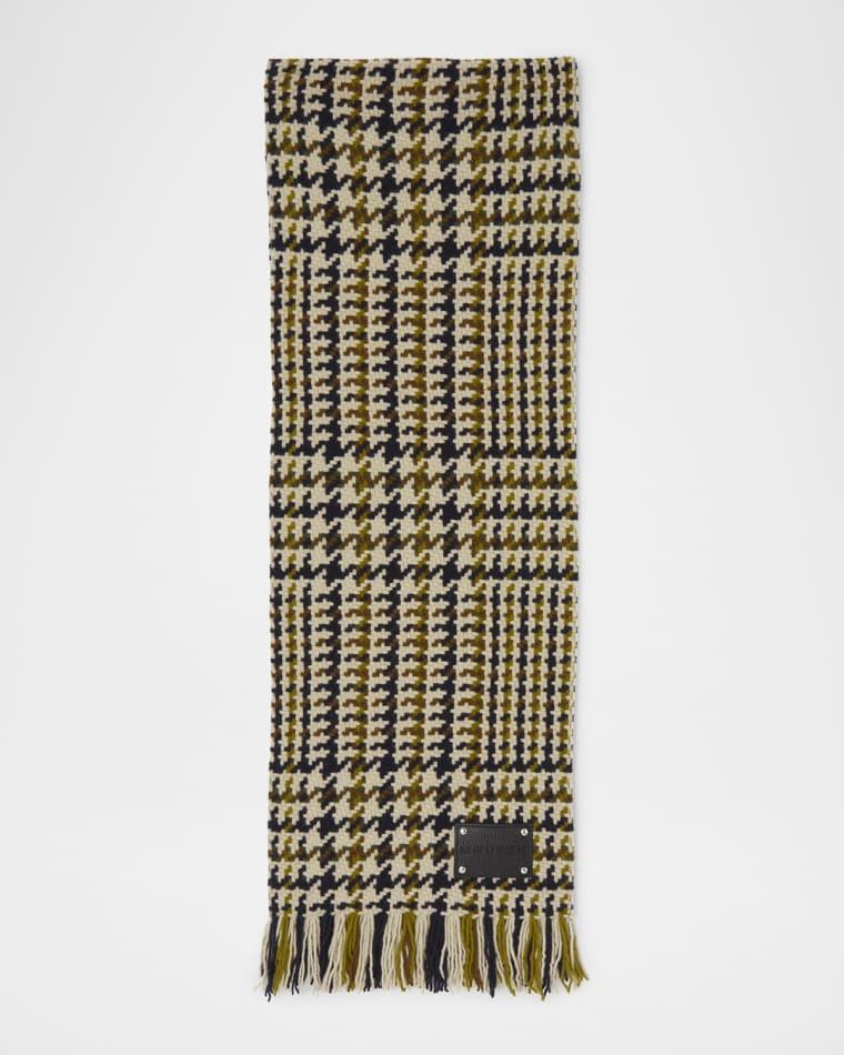 Exploded Country Houndstooth-Print Scarf by MCQUEEN