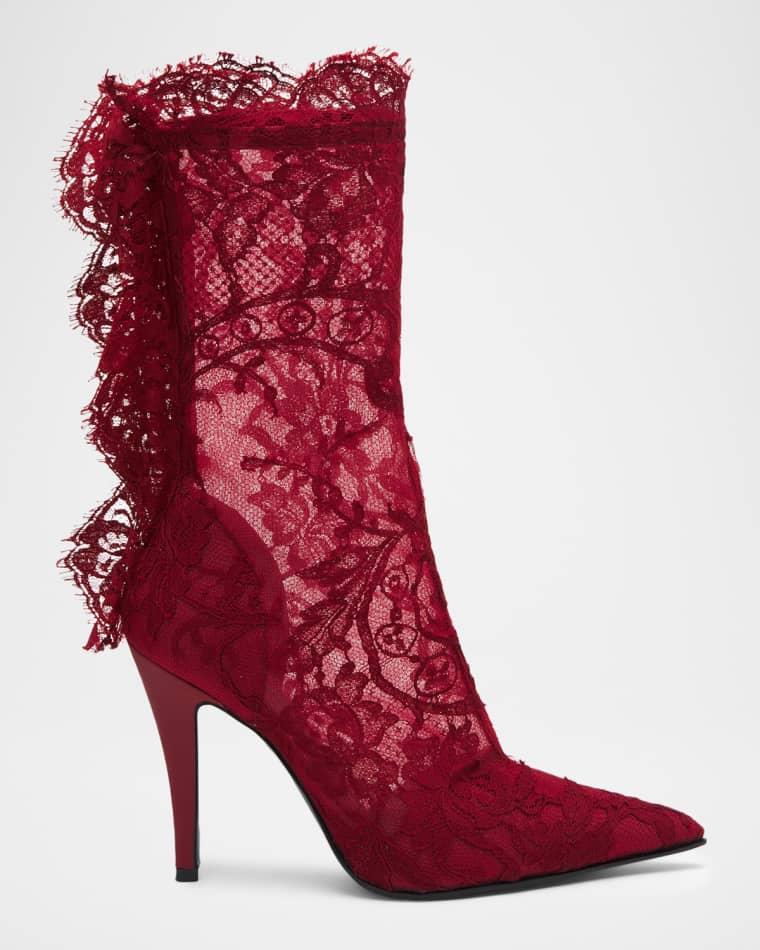 Heron Lace Ankle Boots by MCQUEEN