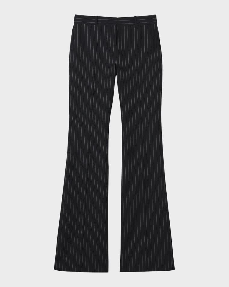 High-Rise Pinstripe Flared Trousers by MCQUEEN