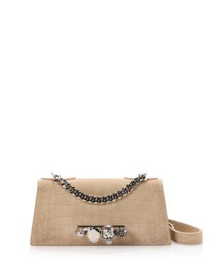 Knuckles Embossed Suede Shoulder Bag by MCQUEEN