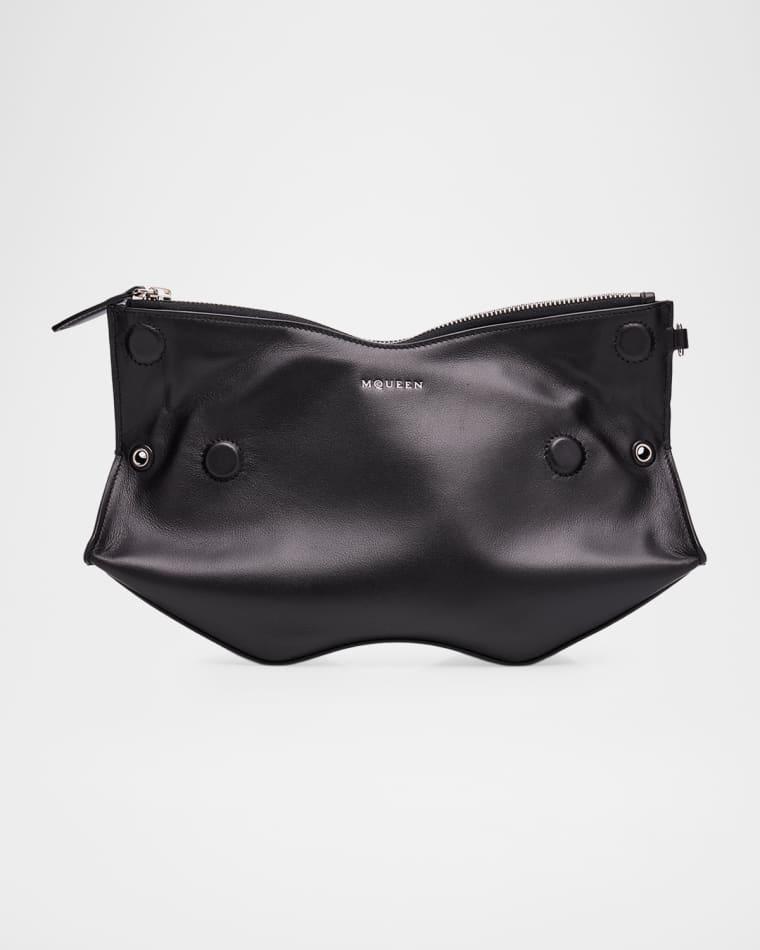 Manta Sculptural Smooth Leather Clutch Bag by MCQUEEN