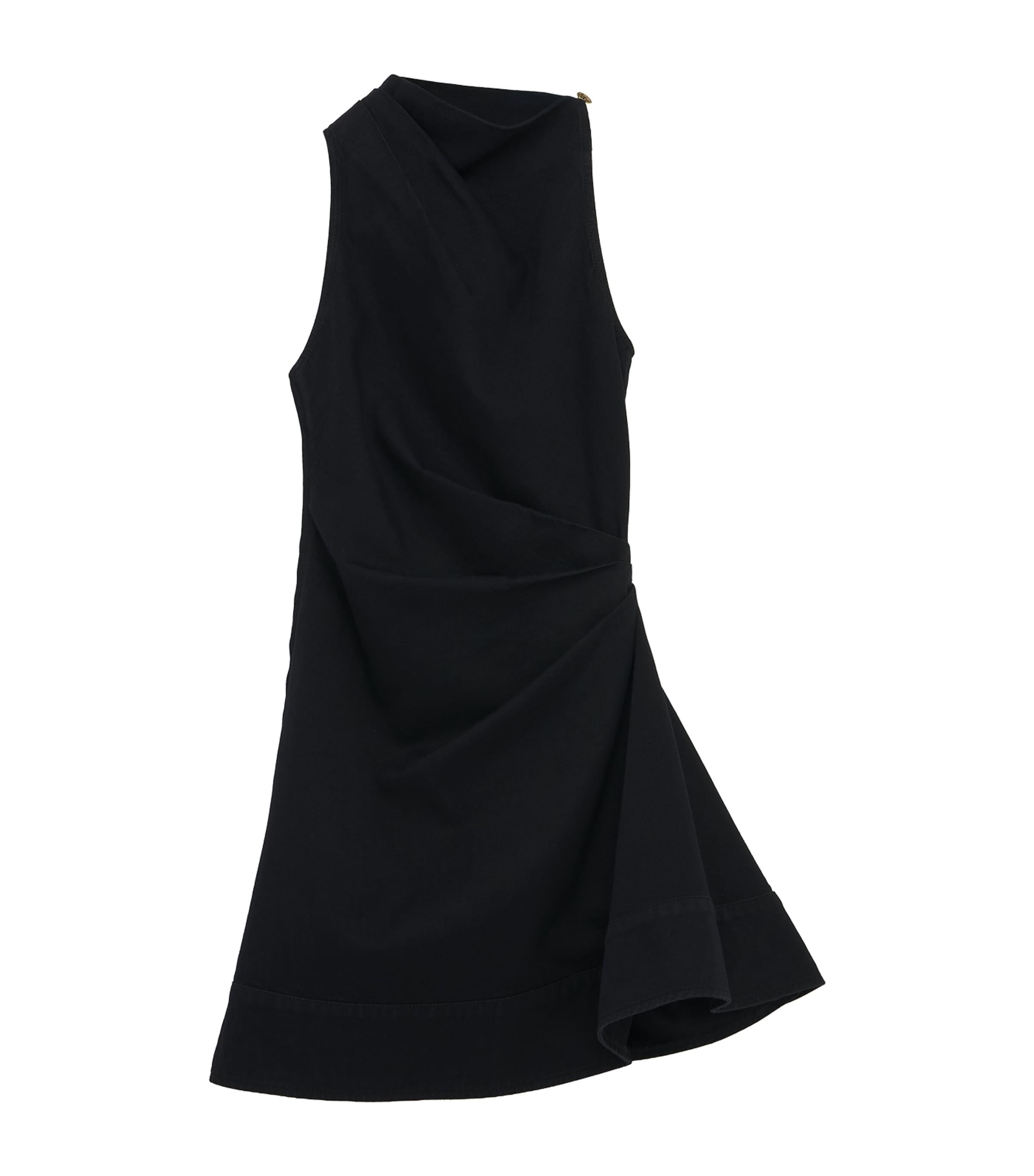 McQueen Cotton Asymmetric Mini Dress by MCQUEEN