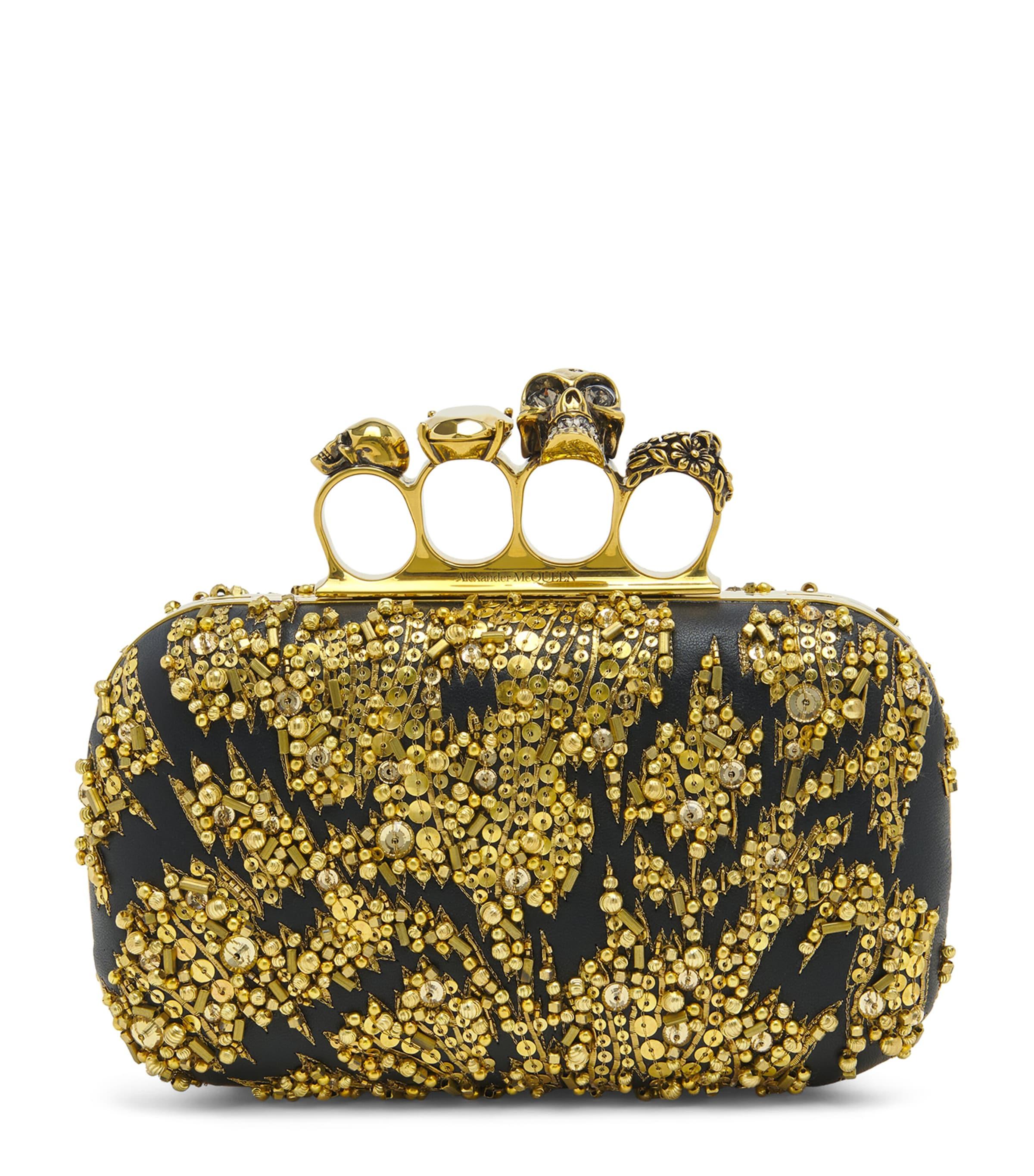 McQueen Embellished Skull Knuckle Clutch Bag by MCQUEEN