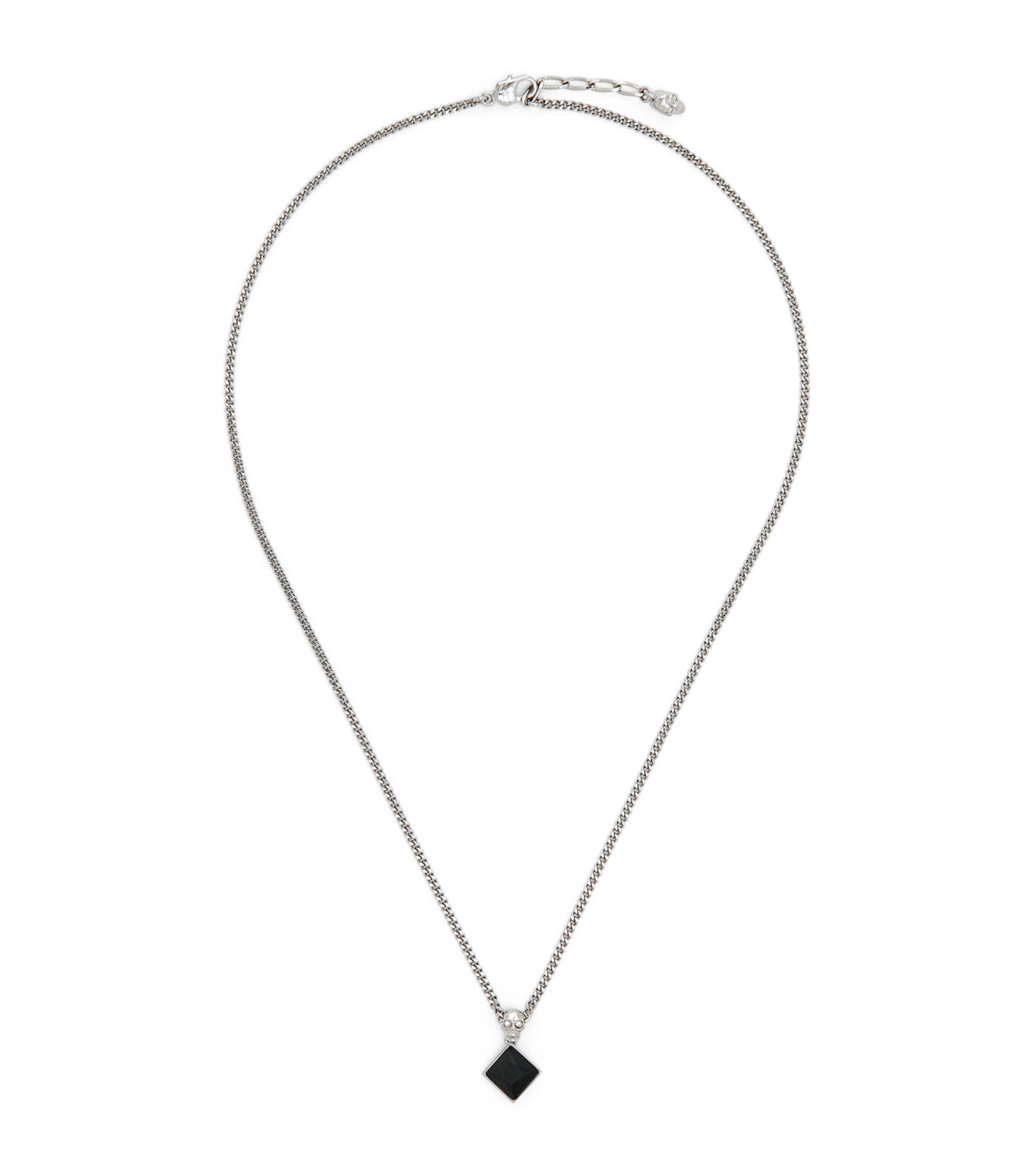 McQueen Embellished Twin Skull Necklace by MCQUEEN