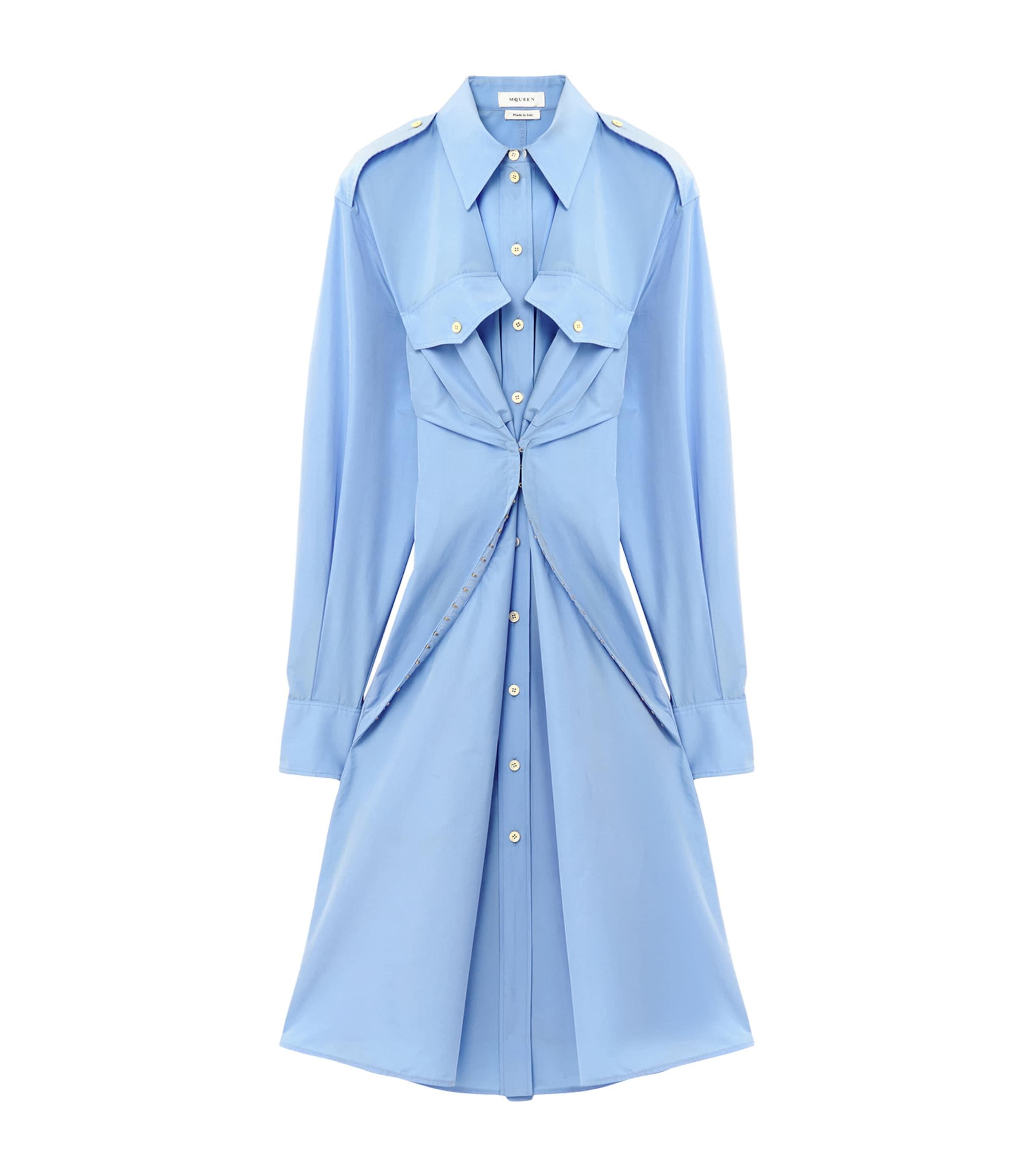 McQueen Gathered Midi Shirt Dress by MCQUEEN