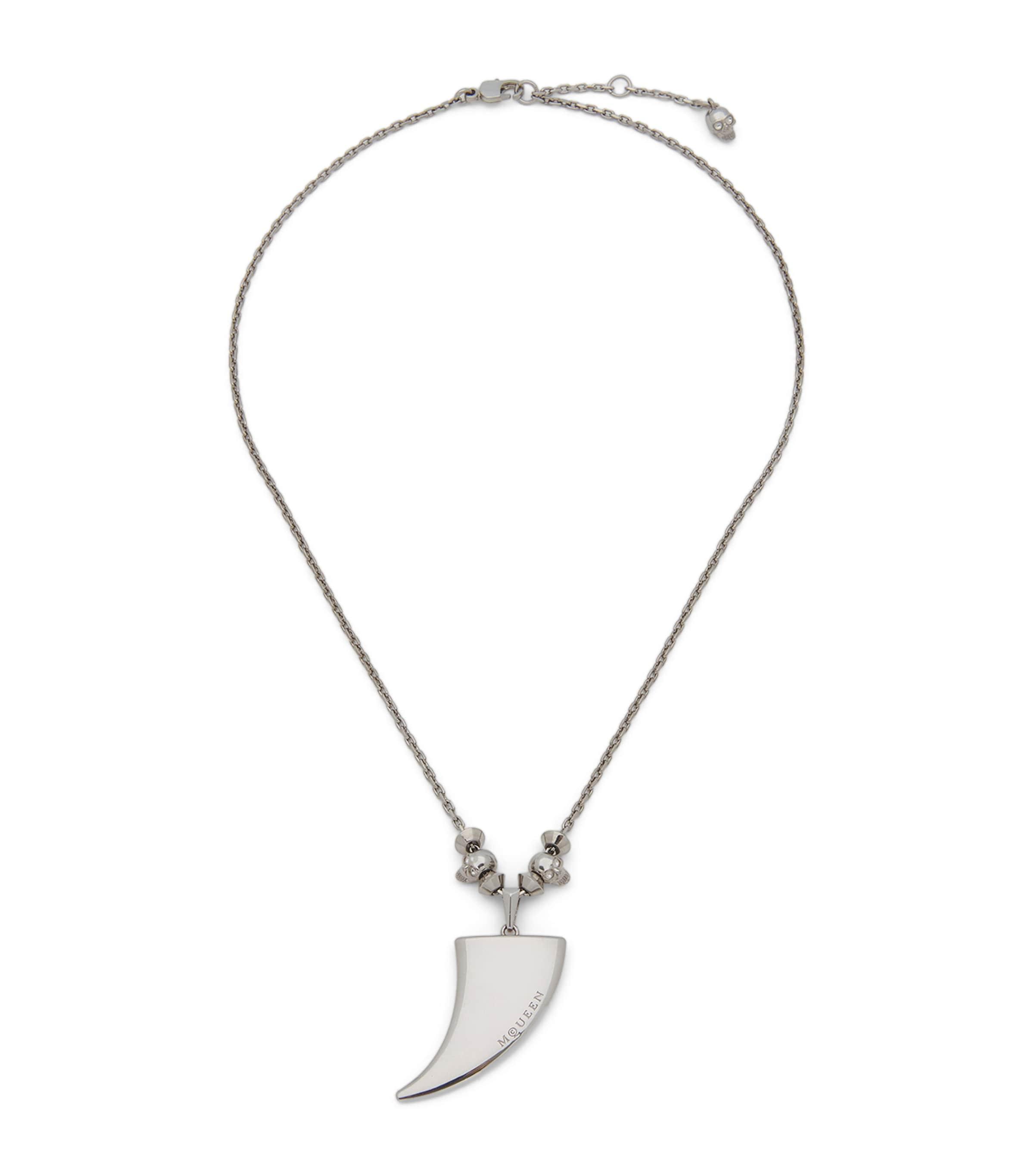 McQueen Palladium-Plated Tiger Claw Pendant Necklace by MCQUEEN