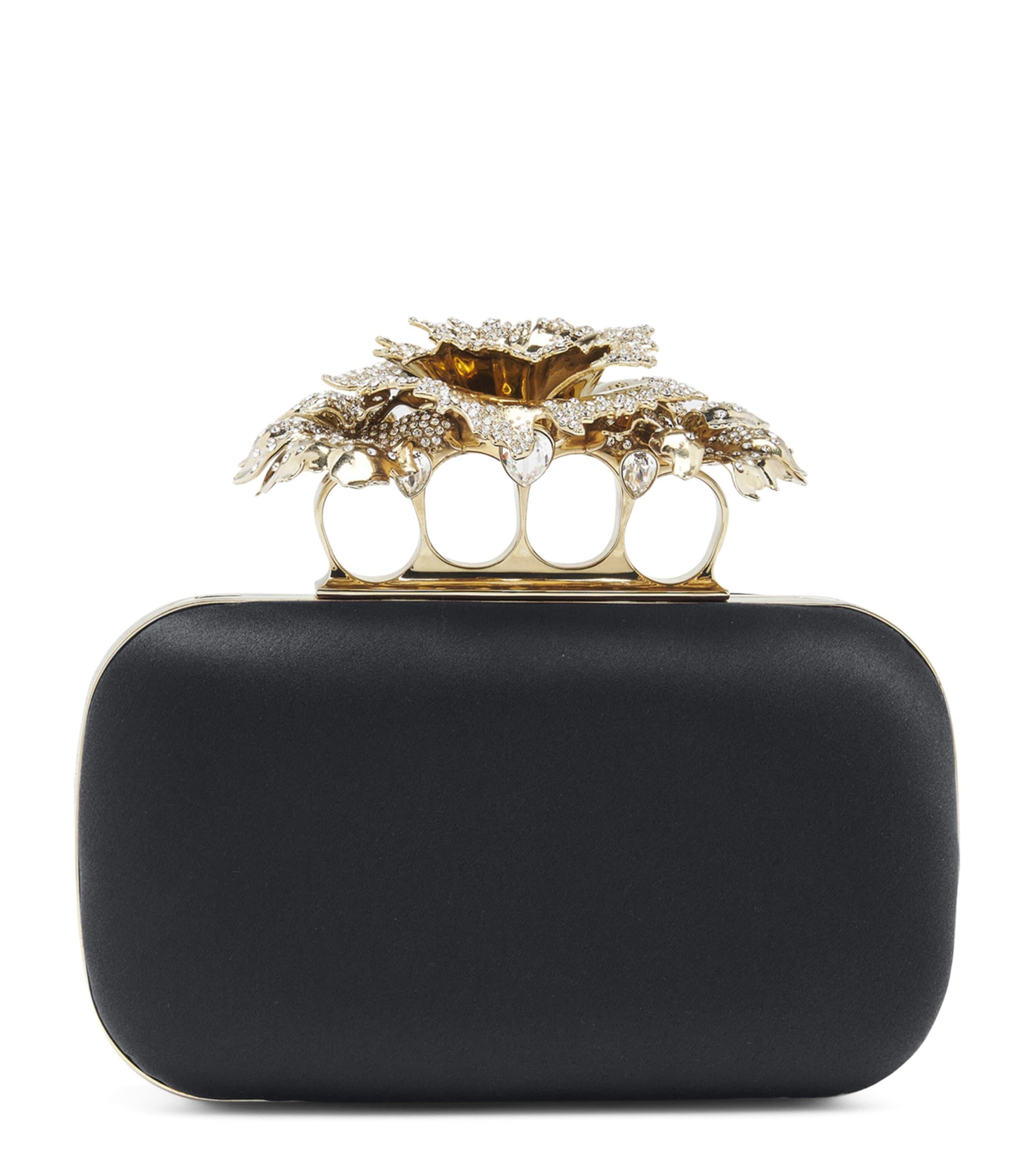 McQueen Silk Carnation Knuckle Clutch Bag by MCQUEEN