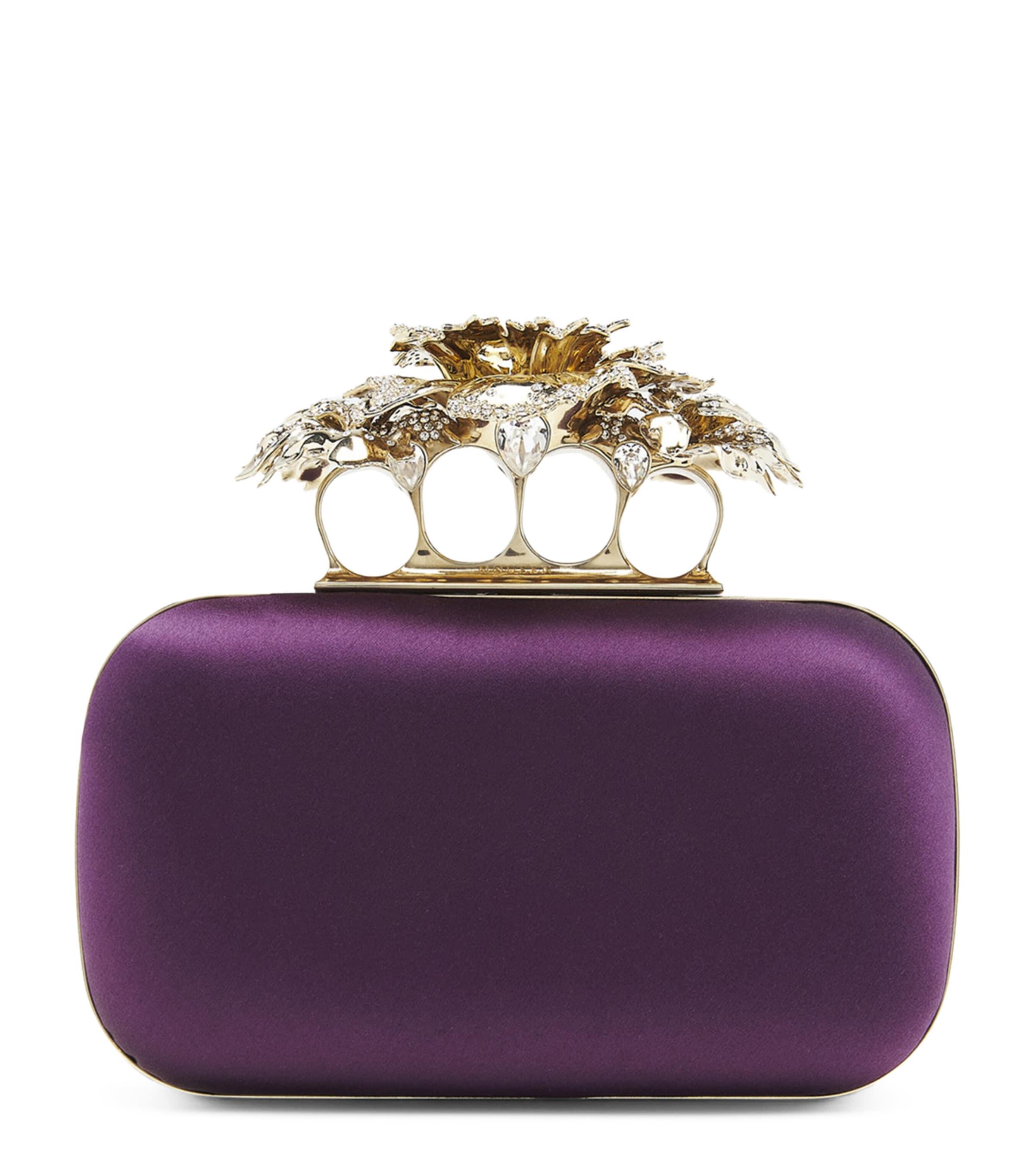 McQueen Silk Carnation Knuckle Clutch Bag by MCQUEEN