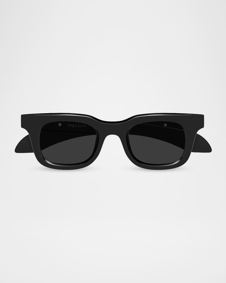 Men's 46mm Skull Square Acetate Sunglasses by MCQUEEN