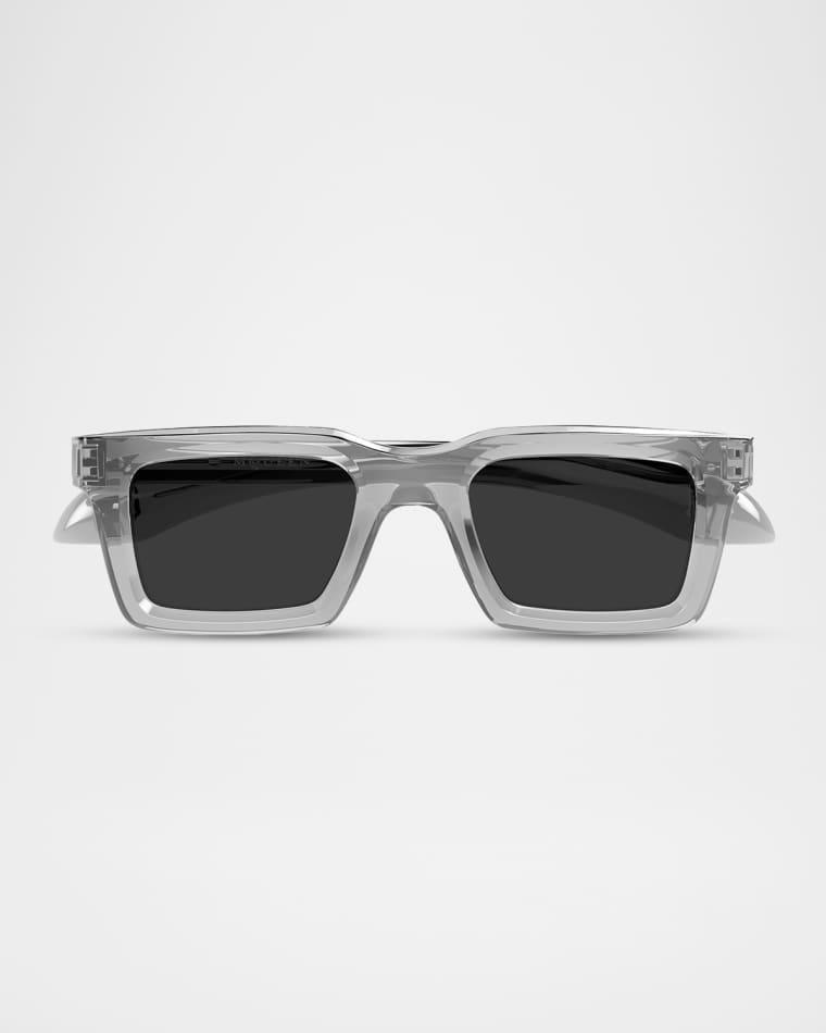 Men's 50mm Skull Rectangular Acetate Sunglasses by MCQUEEN