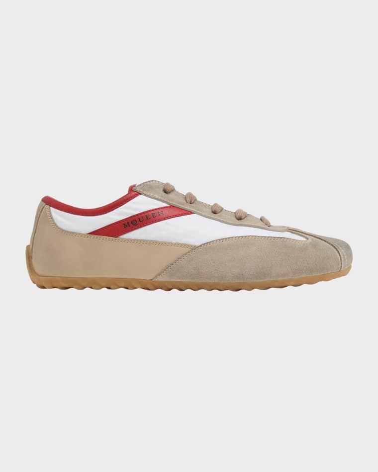 Men's Boxe Suede, Nylon, & Leather Low-Top Sneakers by MCQUEEN