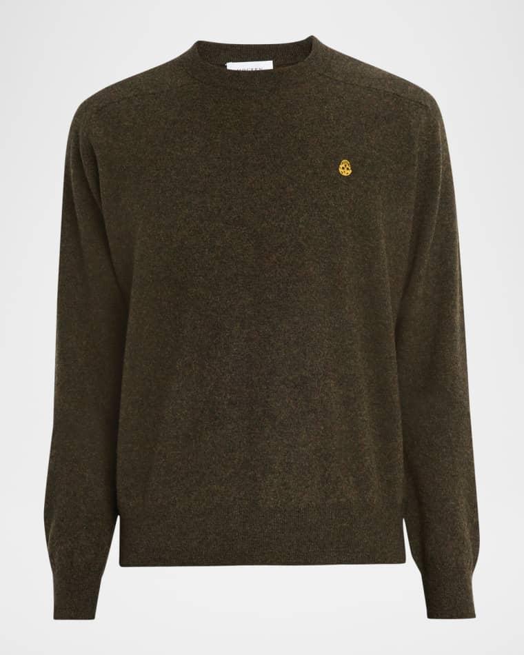 Men's Embroidered Skull Wool Crewneck Sweater by MCQUEEN