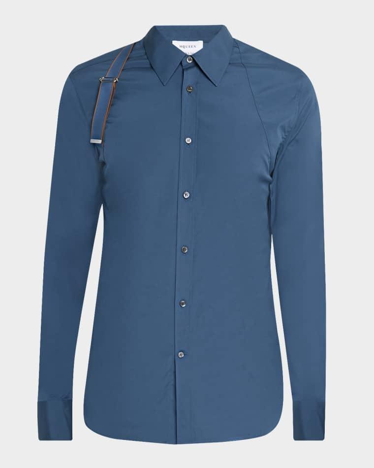 Men's Logo-Tape Harness Dress Shirt by MCQUEEN