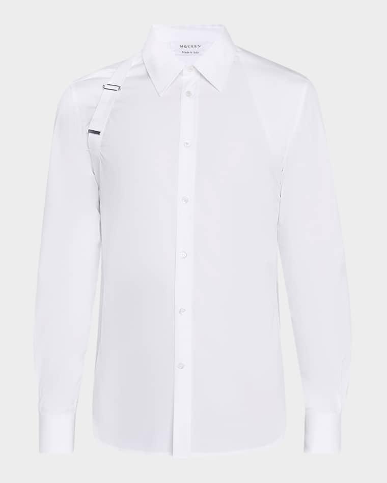 Men's Logo-Tape Harness Dress Shirt by MCQUEEN
