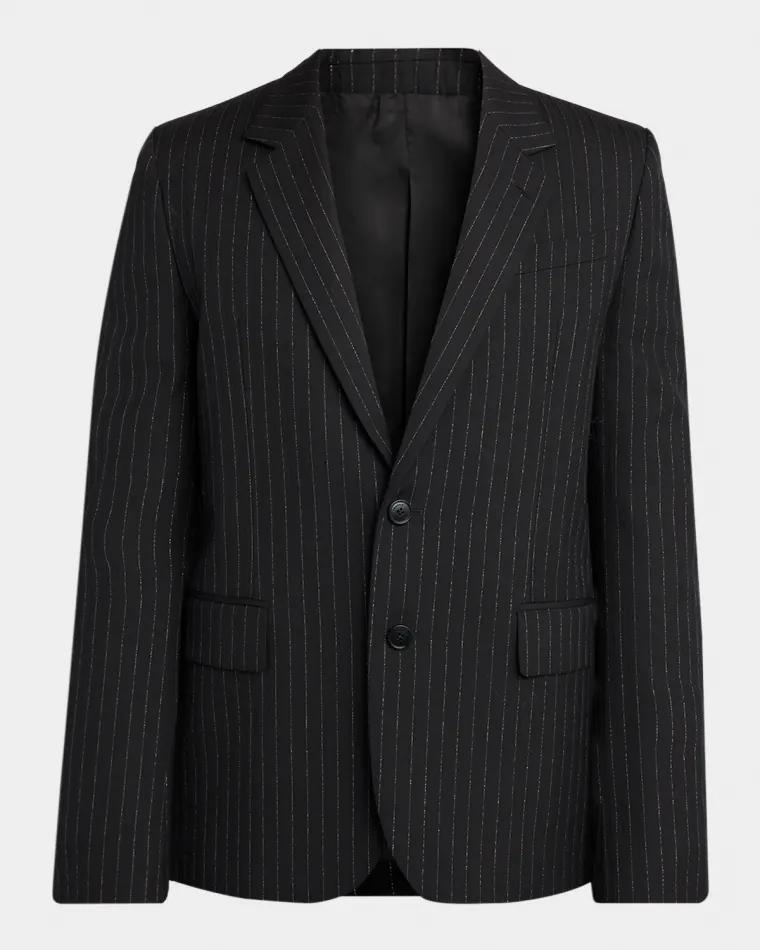 Men's Metallic Hairline Stripe Single-Breasted Sport Coat by MCQUEEN