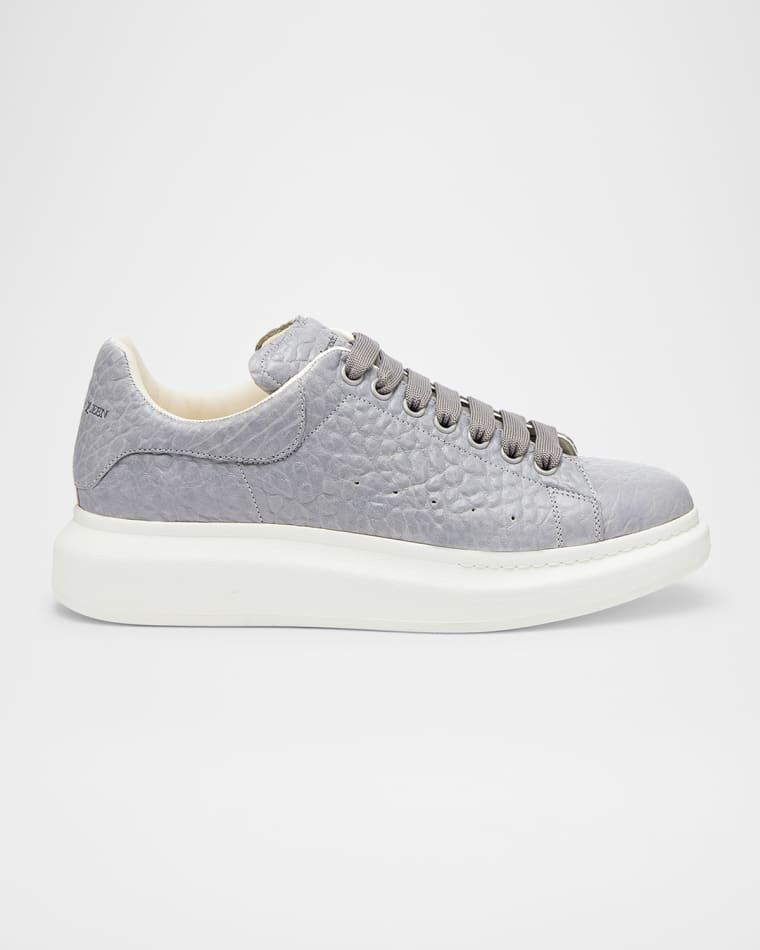Men's Oversized Grainy Leather Low-Top Sneakers by MCQUEEN