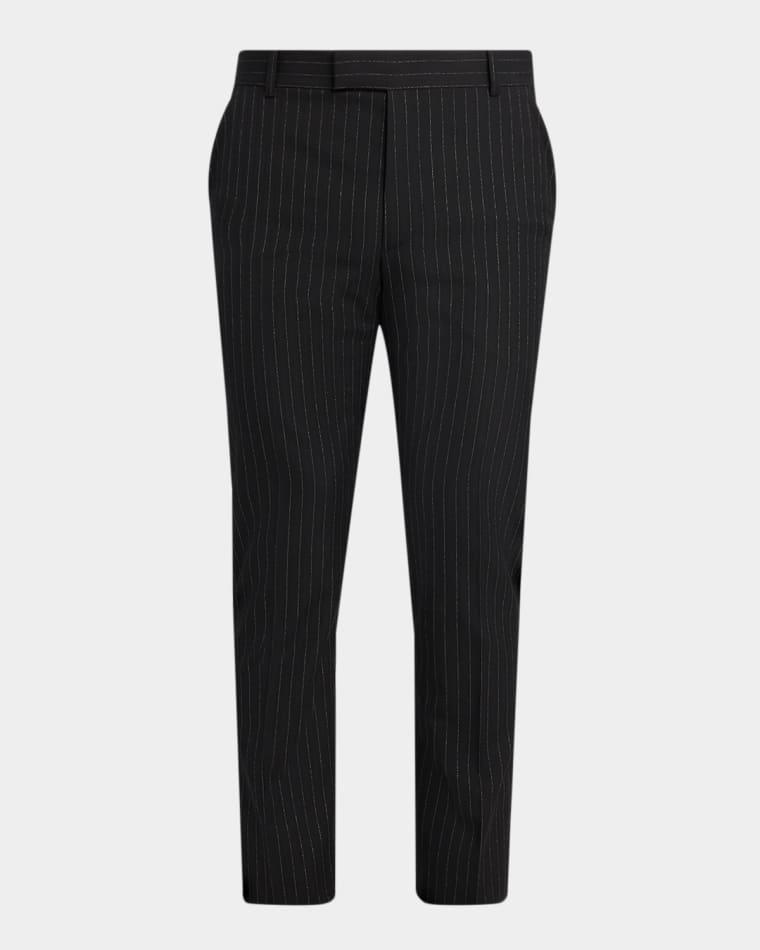 Men's Pinstripe Wool Cigarette Trousers by MCQUEEN