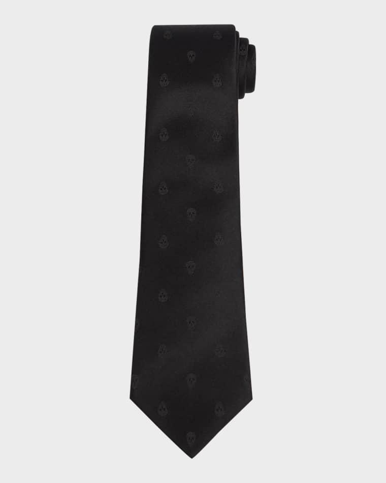 Men's Satin Skull Jacquard Tie by MCQUEEN