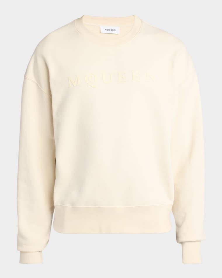 Men's Tonal Logo Cotton Crewneck Sweater by MCQUEEN
