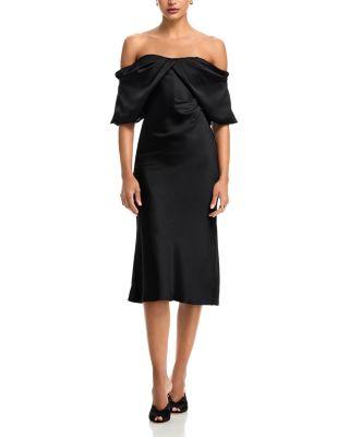 Off-the-Shoulder Satin Dress by MCQUEEN