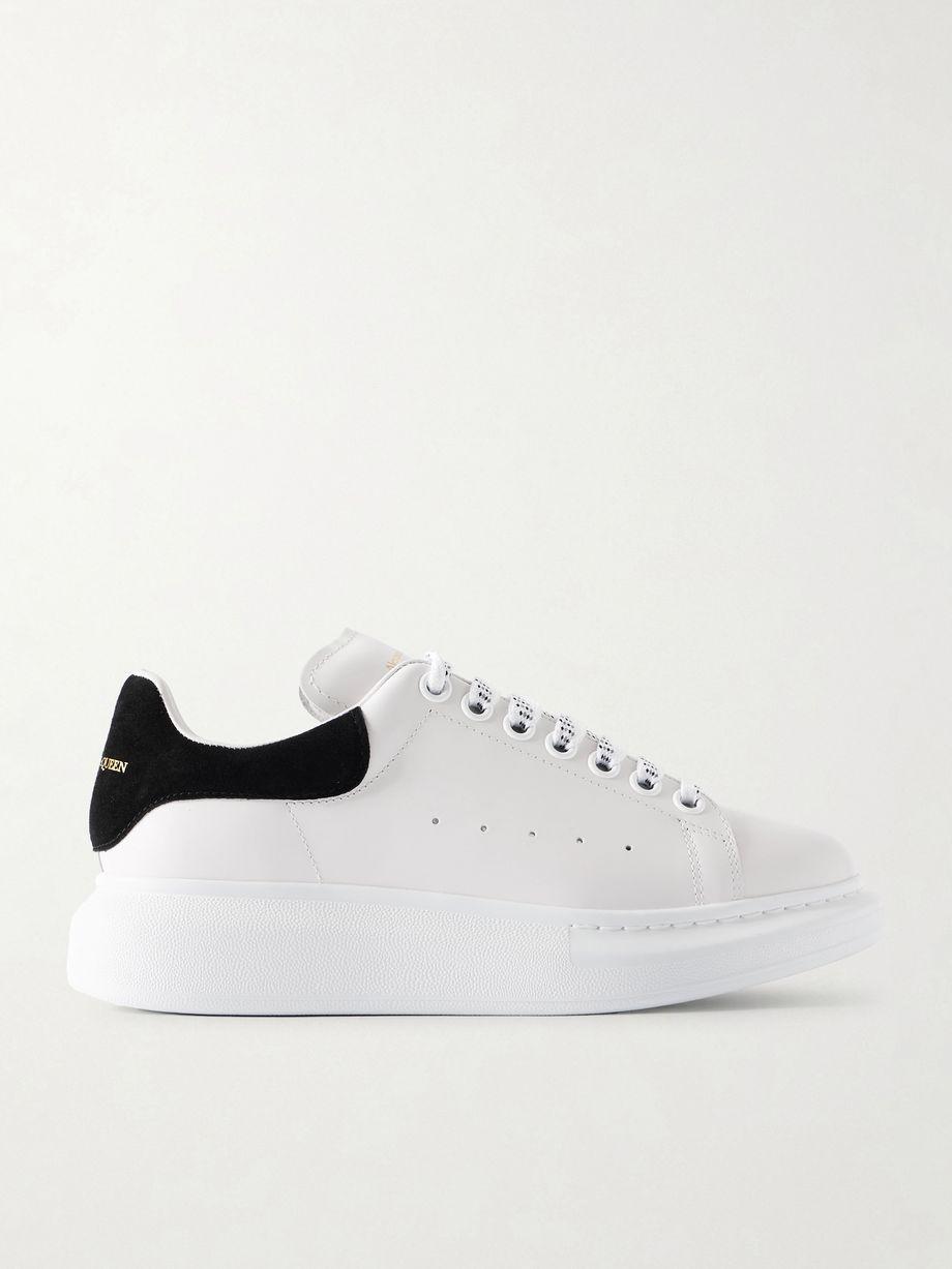 Oversize-sole suede-trimmed leather sneakers by MCQUEEN