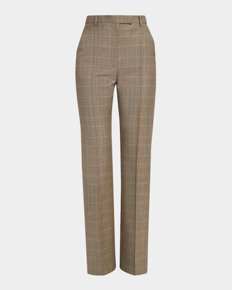 Prince of Wales Wool Straight-Leg Trousers by MCQUEEN