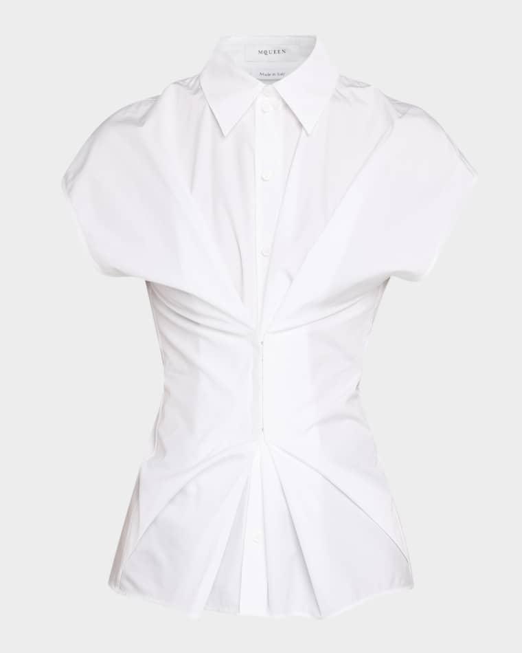 Responsible Cotton Gathered-Waist Button-Down Shirt by MCQUEEN