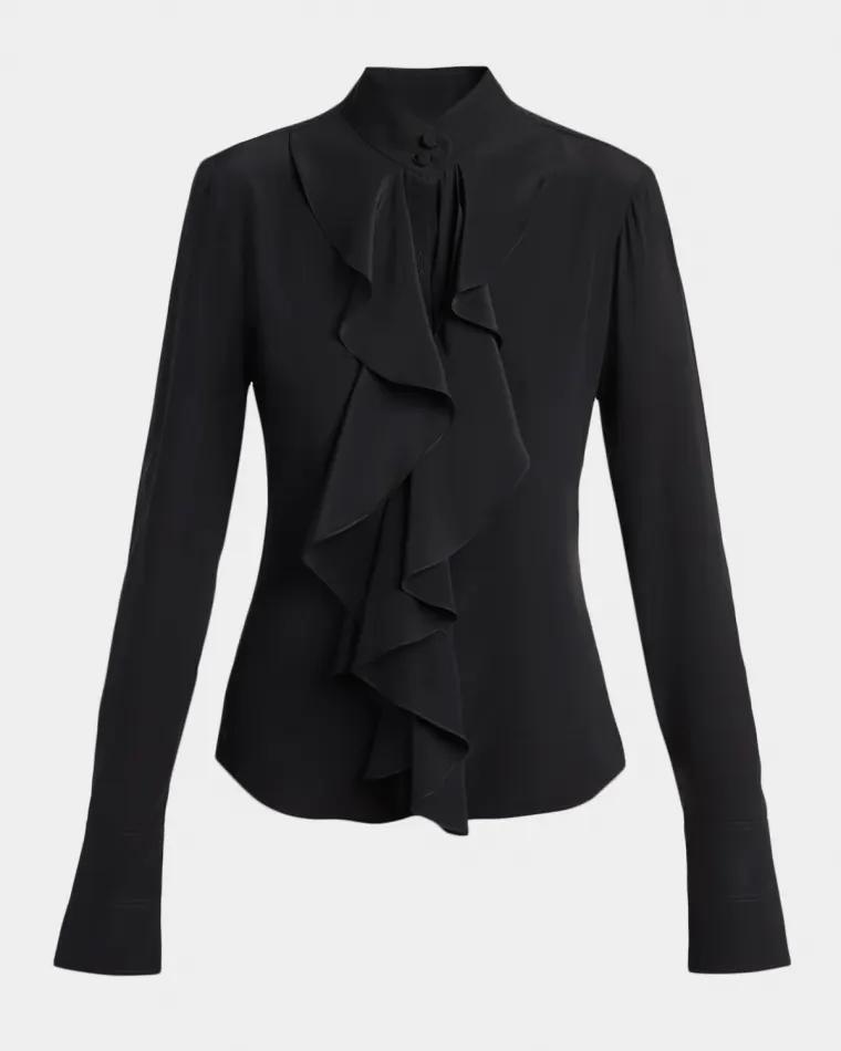Ruffle Crepe De Chine Shirt by MCQUEEN