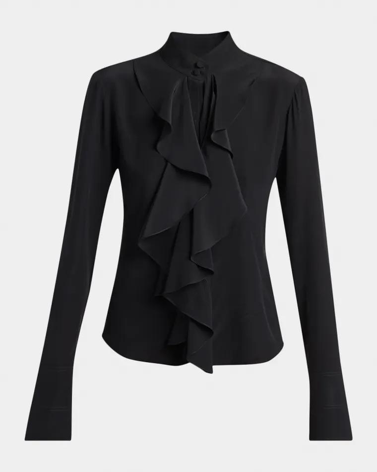 Ruffle Crepe De Chine Shirt by MCQUEEN