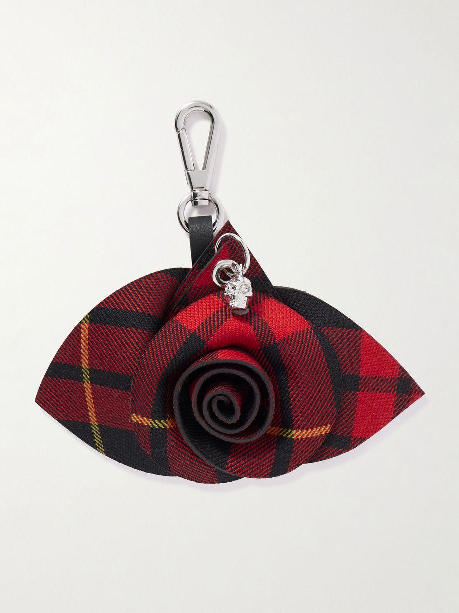 Silver-tone checked jacquard bag charm by MCQUEEN